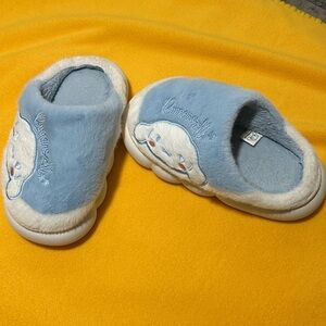 Adorable Blue Kids Slippers with Embroidered Design